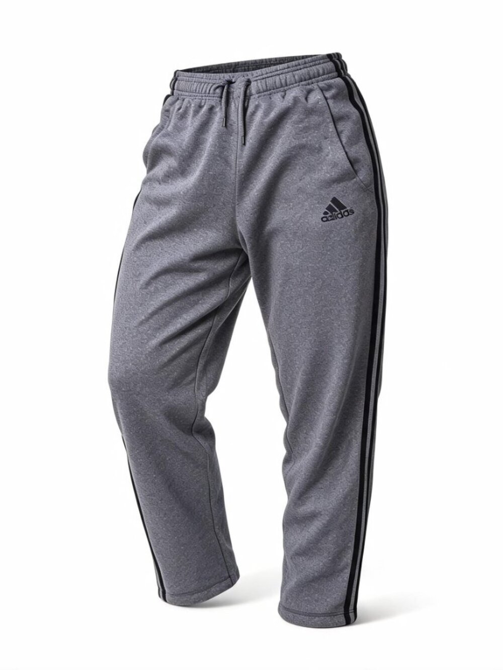 adidas Climawarm Charcoal Gray Athletic Track Pants with Black Stripes